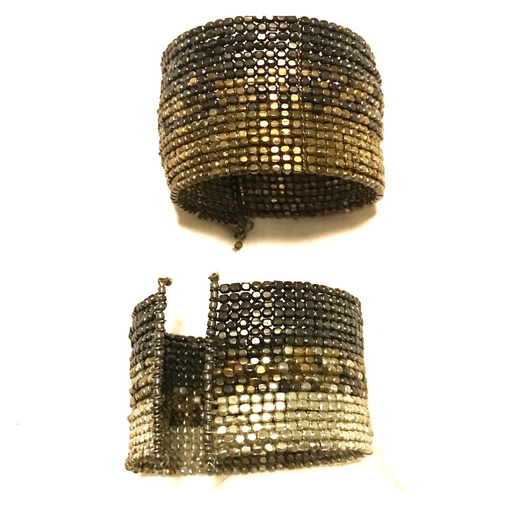 Beautiful, Metallic Beaded Cuffs